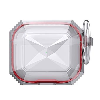 Capa e TPU Estilo Diamante, à Prova de Choque com Mosquetão Vermelho para AirPods 3 - 1