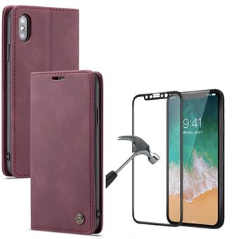 Kit Película + Capa Livro Caseme Elite PhoneShield Flexguard para iPhone X | Full Cover | Reaplicável - Roxo