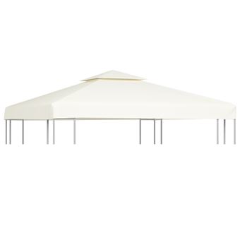 Cobertura de substituição para gazebo vidaXL | 310 g/m² branco nata 3x3 m - 1