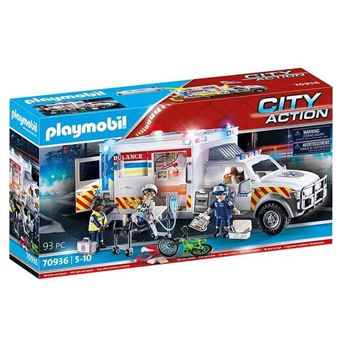 Veículo de ambulância de ação da cidade Playmobil EUA 70936 - 1