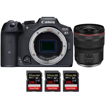 Canon EOS R7 + RF 14-35mm F4 L IS USM + 3 SanDisk 128GB Extreme PRO UHS-II SDXC 300 MB/s + PDF 15 Técnicas para Melhorar as suas Fotografias - 1