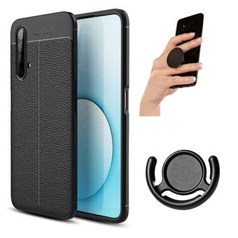 Capa Antiimpacto Rugged Leather + Popsocket + Suporte para Realme X3 superzoom - Preto - 1