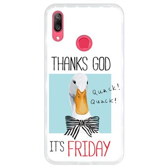 Capa Hapdey para Huawei Y7 2019 - Y7 Prime 2019 Design Pato Thanks God it's Friday em Silicone Flexível e TPU