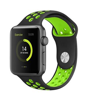Bracelete Swissten Sport | para Apple Watch 38-41mm | Preto/Verde - 1