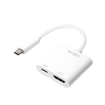 Adaptador Gráfico Usb LogiLink 0.14m, 2xUSB-C/HDMI | Branco - 1