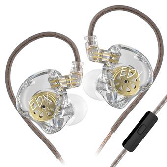 Auriculares Curvos SZSMART KZ-EDX Lite HIFI com Microfone | transparente | In ear | sensibilidade 108±3db - 1