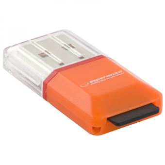 Esperanza EA134O leitor de cartões Laranja, Prateado, Transparente USB 2.0 - 1