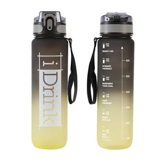 Garrafa Em Tritan I Drink | 1000  ml | Preto/Amarelo - 1