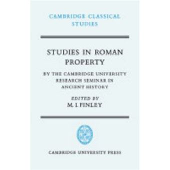 Studies in Roman Property - By the Cambridge University Research Seminar in Ancient History - Hardback - 1976 - 1