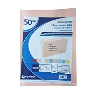 Pacote de 50 Separadores Grafoplas Folio cartão 180G Sépia - 1