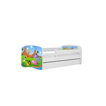Cama 160 x 80 cm Kocot Kids com gaveta BabyDreams Safari White - 1