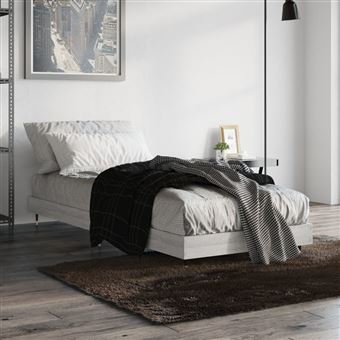 Estrutura de Cama vidaXL | 75x190 cm | Derivados de Madeira cinzento sonoma - 1