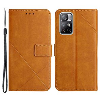 Capa magunivers PU padrão de linha com apoio amarelo para Xiaomi Redmi Note 11/Poco M4 Pro 5G - 1