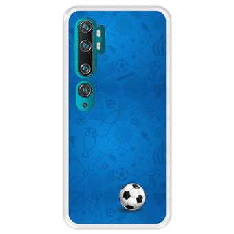 Capa Tpu Hapdey para Xiaomi Mi Note 10 - Note 10 Pro - Cc9 Pro | Design Padrão de Esportes com Bola de Futebol - Transparente