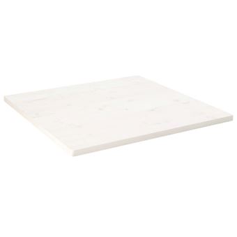 Tampo de Mesa Quadrado vidaXL | 90x90x2,5 cm pinho maciço branco - 1