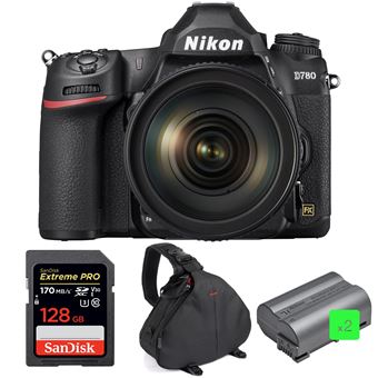 Nikon D780 24.5MP CMOS Full Frame + 24-120mm f/4G ED VR + SanDisk 128GB Extreme PRO UHS-I SDXC 170 MB/s + 2 Nikon EN-EL15b + Bolsa - 1