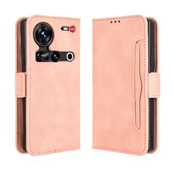 Capa FOXDOCK Protetora para ZTE Nubia Z70 Ultra | Suporte e Flip de couro PU | À Prova de Choque | Rosa - 1