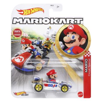 Hot Wheels Mario Kart Carro + Figura Mario Circuit Special Mattel - 1