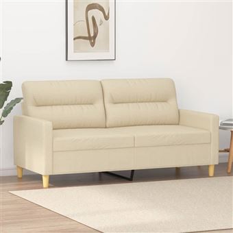 Sofá de 2 Lugares vidaXL | tecido | 140 cm | cor creme - 1