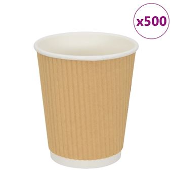 Copos de café de papel vidaXL | 500 Peças | 8oz | 200ml | castanho - 1