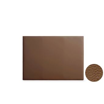 Cabeceira Estofada Moonia Neus Pele Sintética | 130 X 120 X 5 cm | Castanho - 1