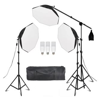 Kit Estúdio de Iluminação Andoer Fotografia e Vídeo 3 Softboxes Octagonais com Luz Contínua - 1