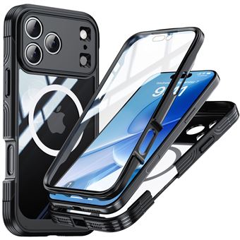 Capa FOXDOCK para iPhone 17 Pro Max | Fecho Magnético | Porta de Carregamento | Híbrida Fina e Rígida | PC + TPU | Preto - 1