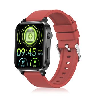 Smartwatch DAM F100| Monitor de O2 | tensão e Termómetro | Multidesportos | 3,7x1,1x4,2 cm - Vermelho - 1