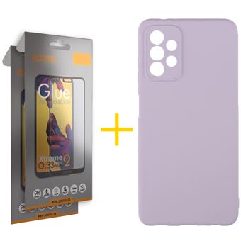 Conjunto 2 x Película de Vidro Full + Capa para Samsung A32 5G | Silicone Líquido - Roxo - 1