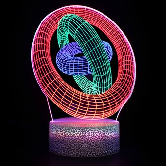 Lâmpada 3D HSMY | Infantil Controlo de Toque LED | Efeito Dinâmico | Círculo - 1