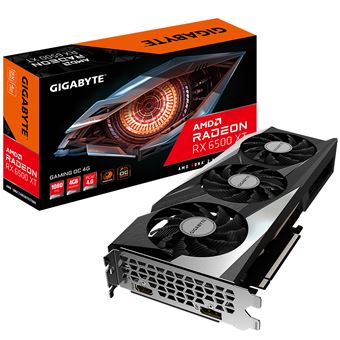 Placa de Vídeo GIGABYTE GAMING Radeon RX 6500 XT OC 4G | Cinzento - 1