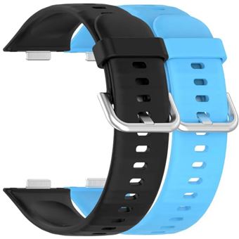 Pack 2x Bracelete em Silicone com Fecho de Metal Antiimpacto para Huawei Watch Fit 3 | Preto e Azul - 1
