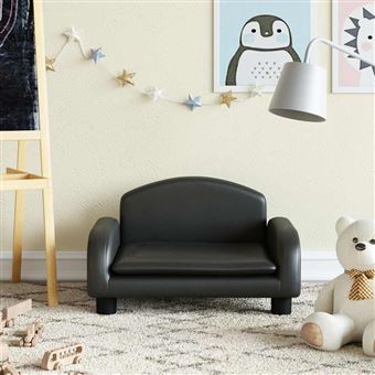Sofá Infantil vidaXL | 50x40x30 cm | couro artificial preto - 1