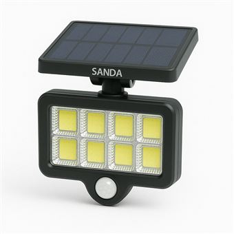 Luzes LED SANDA SD-6005 com Sensor de Movimento, 3 Modos de Luz e Painel Solar | Preto - 1