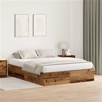 Estrutura da Cama com armazenamento vidaXL | Madeira Antiga | 150 x 200 cm - 1