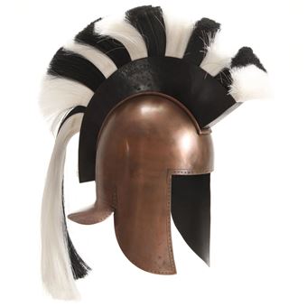Capacete de Soldado Grego Réplica LARP vidaXL Cobre Prateado - 1
