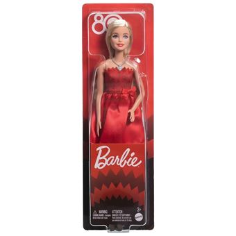 Barbie 80º Aniversário com vestido vermelho - 1
