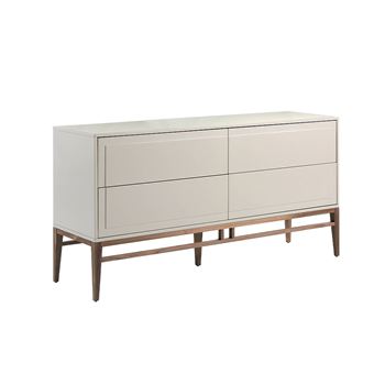 Aparador Angel Cerda 3074 | Estrutura de Mdf Lacado Em Niebla Brillo com Gavetas Interiores em Madeira MDF | 80 x 160 x 45 cm - 1