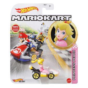 Hot Wheels Mario Kart Carro + Figura Princess Peach Standard Kart Mattel - 1