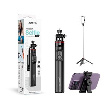 Selfie Stick Tripod ACCETEL SP164 6,8" Bluetooth | Preto - 1