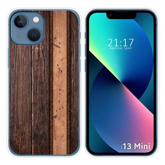 Capa Tumundosmartphone de silicone para iPhone 13 Mini (5.4) Design de madeira 05 Desenhos - 1