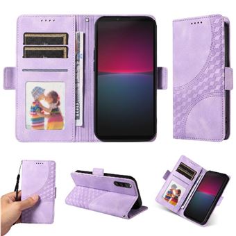 Capa FLOODKING para Sony Xperia 10 IV | Design Acolchoado | Couro PU Premium | Roxo - 1
