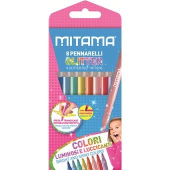 Caneta de feltro Mitama Pennarelli Glitter pz. 8 - 1