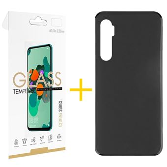 Conjunto 1 X Película de Vidro + Capa skyhe para Xiaomi Redmi Note 10 Lite Silicone Liso - Preto - 1