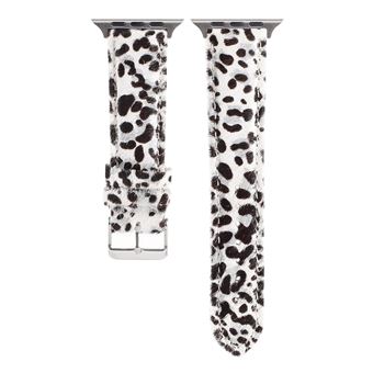 Bracelete de Couro HSMY e Peluche para Apple Watch Series 6/ SE/ 5/ 4 | 40 mm - Preto&Branco - 1