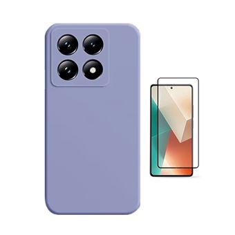 Kit Vidro Temperado + Capa Silicone Líquido Phonecare para Xiaomi 14T Pro | Roxo - 1