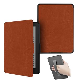 Capa FLOODKING para Amazon Kindle paperwhite 3/2/1 | Alça de Mão | Proteção Antiqueda | Função Automática | Castanho - 1