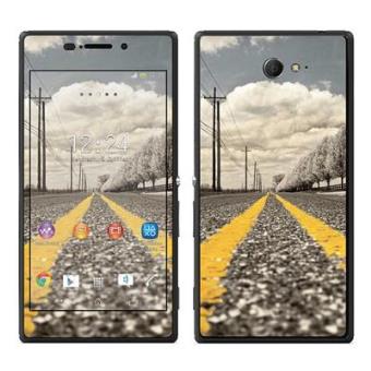 Adesivo Royalsticker Para Sony Xperia M2 (Sticker : Lignes Jaune Sur Route) - 1