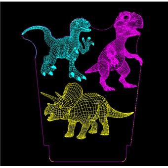 Lâmpada 3D HSMY | Infantil Controlo de Toque LED | Efeito Dinâmico | Dinossauro - 1