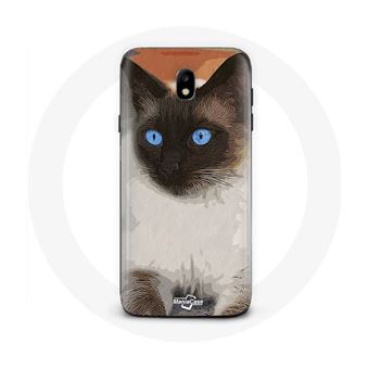 Capa Maniacase para Samsung Galaxy J3 2017 Gato Siamois Preto E Branco Olhos Azuis - 1